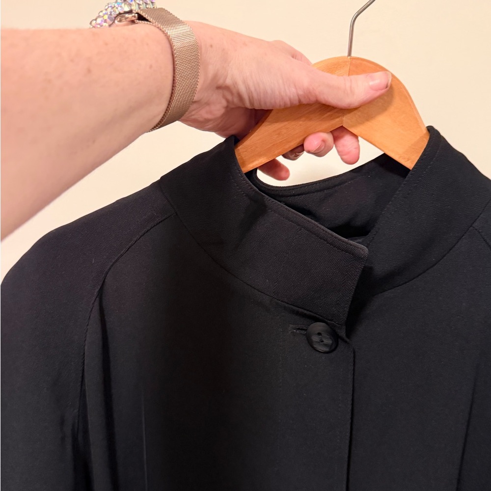 Hilary Radley Classic Black Long Trench Coat - Picture 8 of 11
